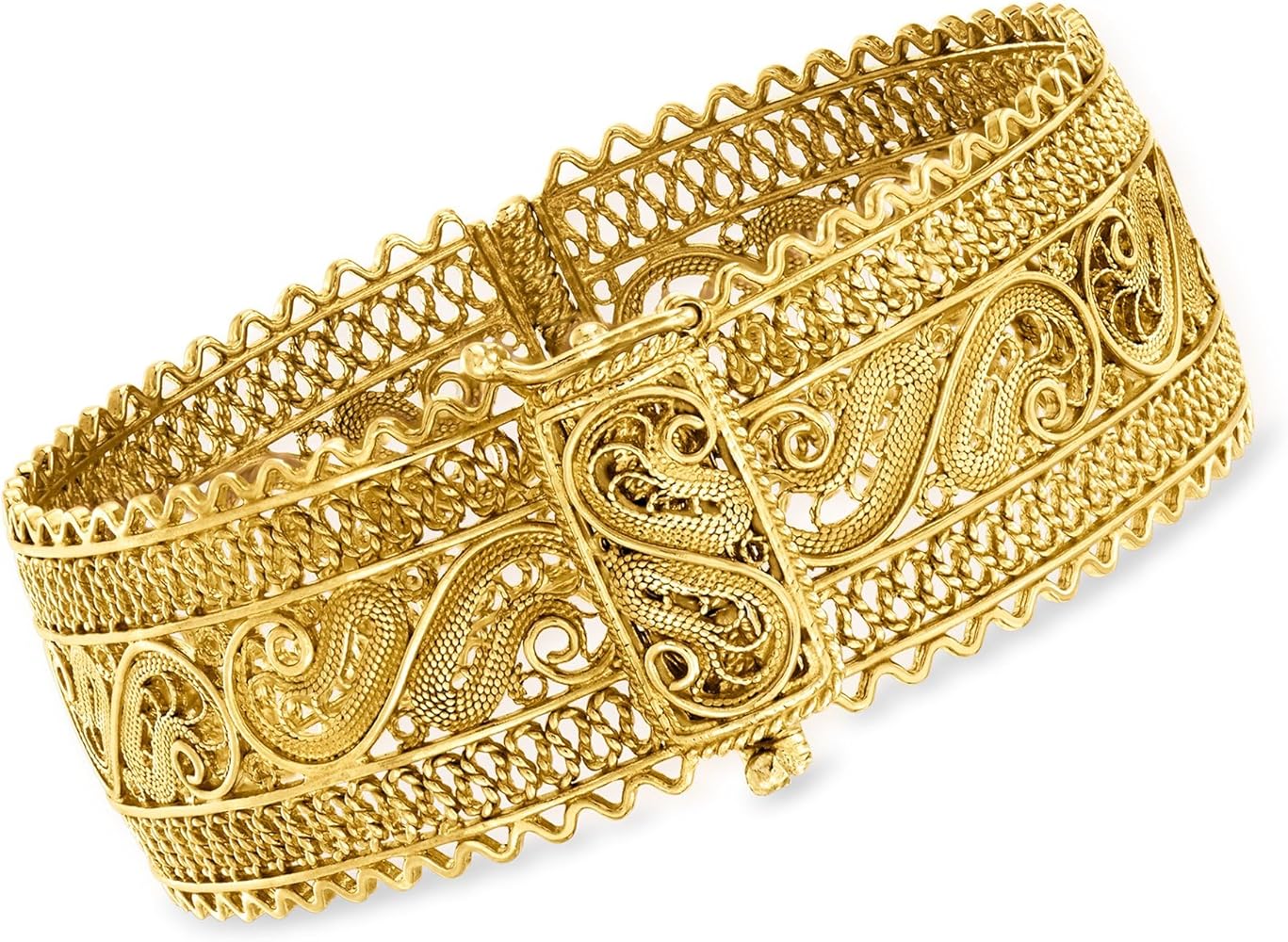 Amazon.com: Ross-Simons 18kt Gold Over Sterling Wide Filigree